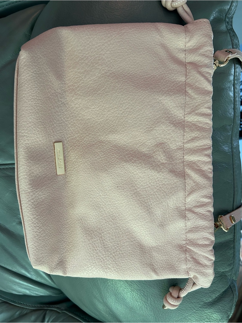 Mali & Lili Blush Pink Pebbled Drawstring Crossbody